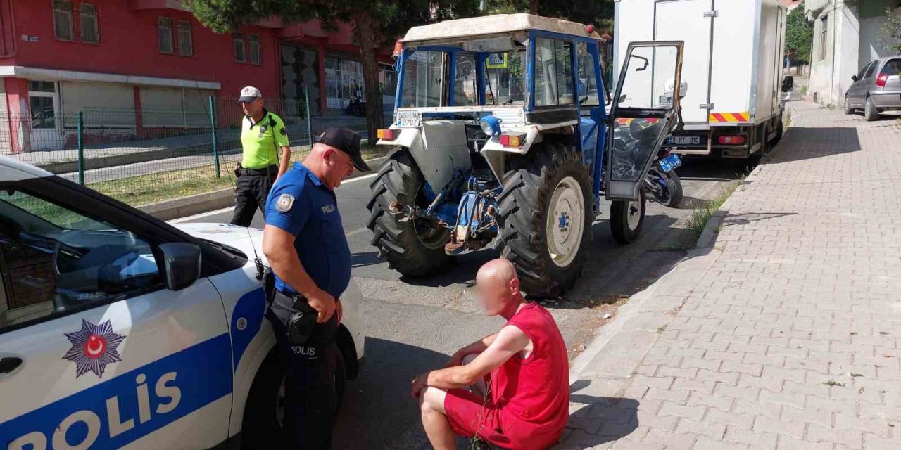 Çaldığı traktörle gezerken yakalandı