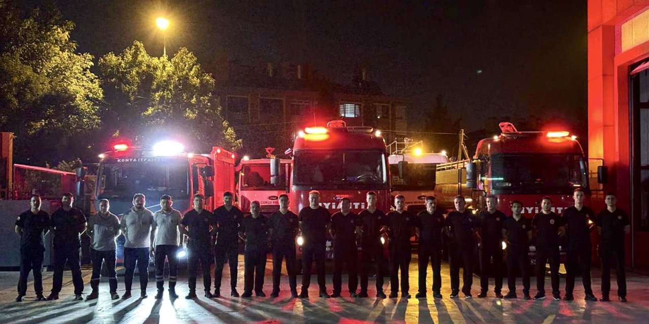 Konya itfaiyesi Bursa'daki yangına destek için yola çıktı