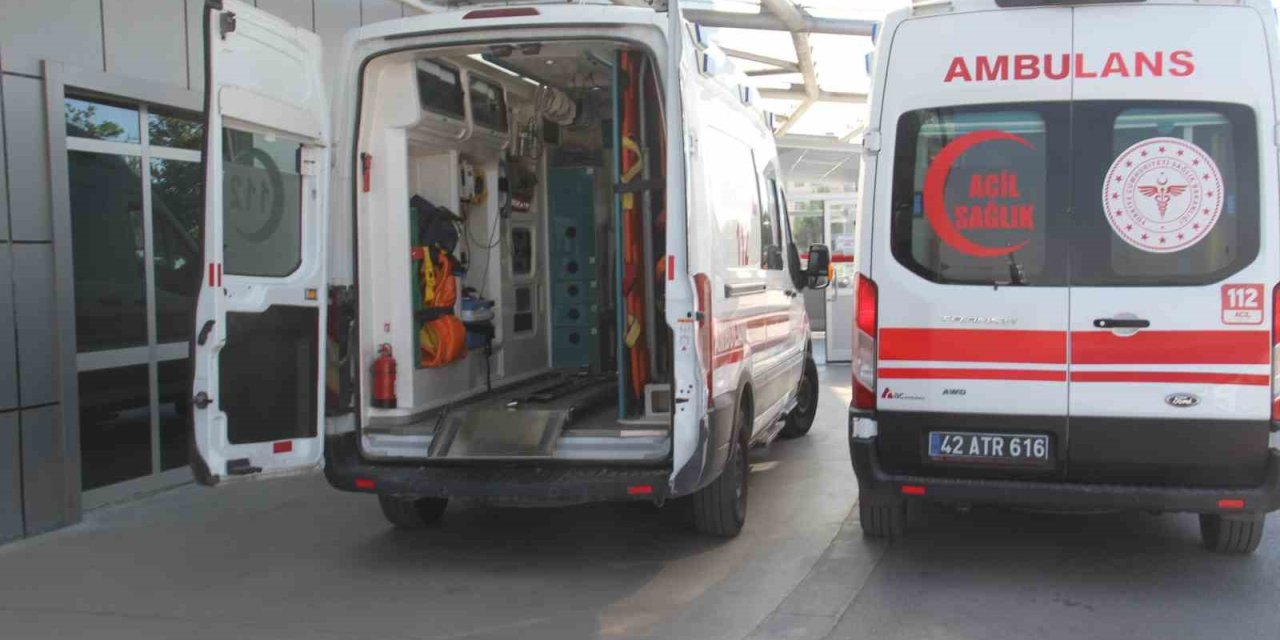 Konya'da üzerine saman balyası düşen şahıs yaralandı