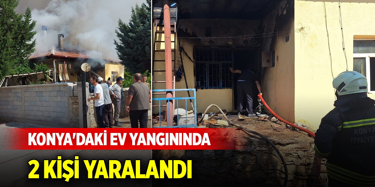 Konya'daki ev yangınında 2 kişi yaralandı