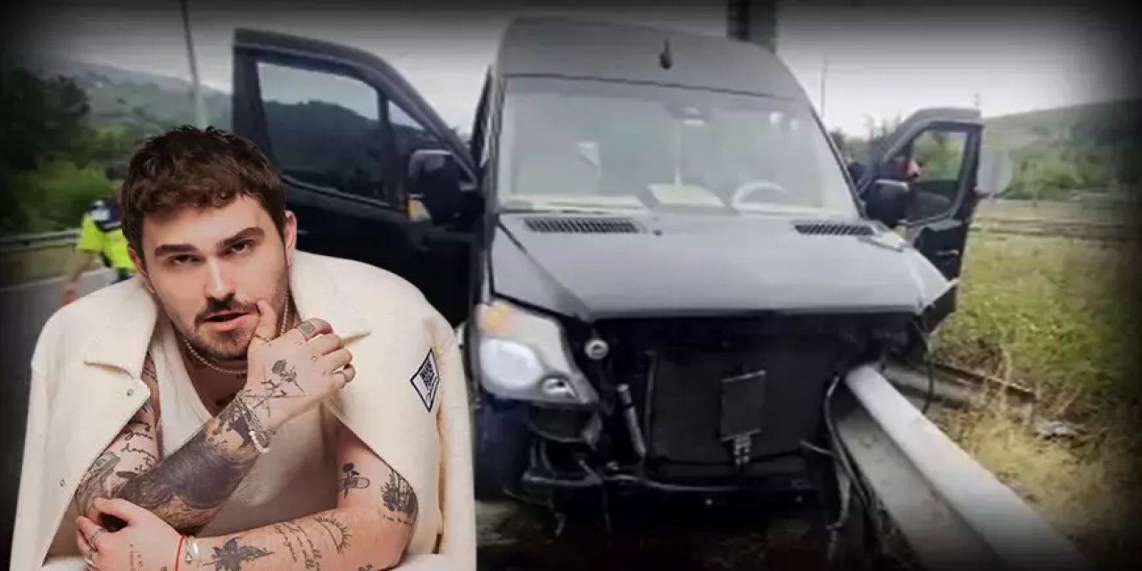 Şarkıcı Çağan Şengül kaza yaptı! Minübüs bariyerlere saplandı