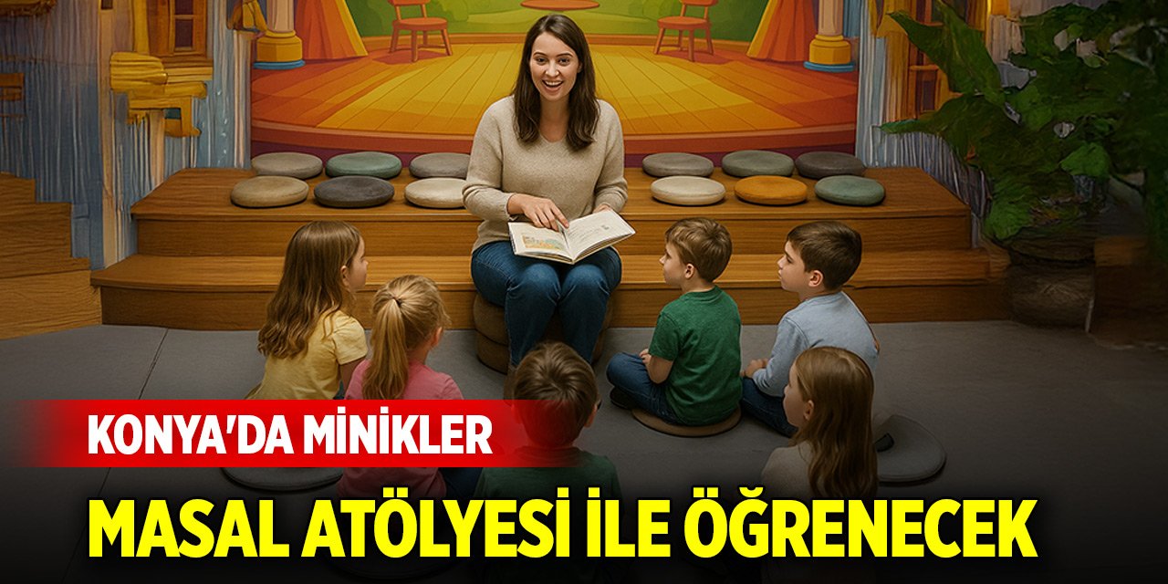 Konya'da minikler masal atölyesi ile öğrenecek