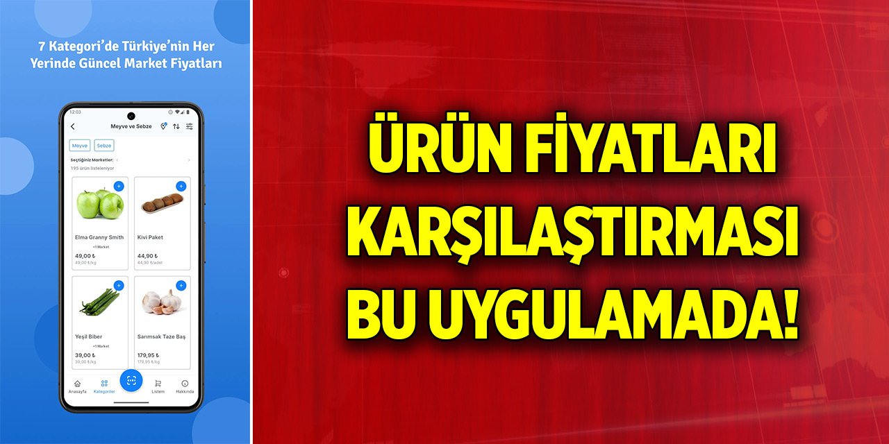 Tüketiciler ürün fiyatlarını "Market Fiyatı" mobil uygulamasından karşılaştırabilecek