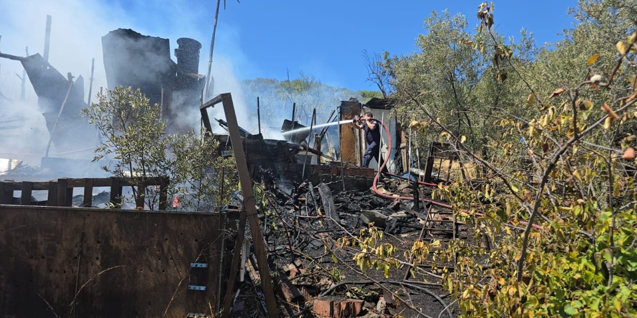 Bağ evi alev alev yandı