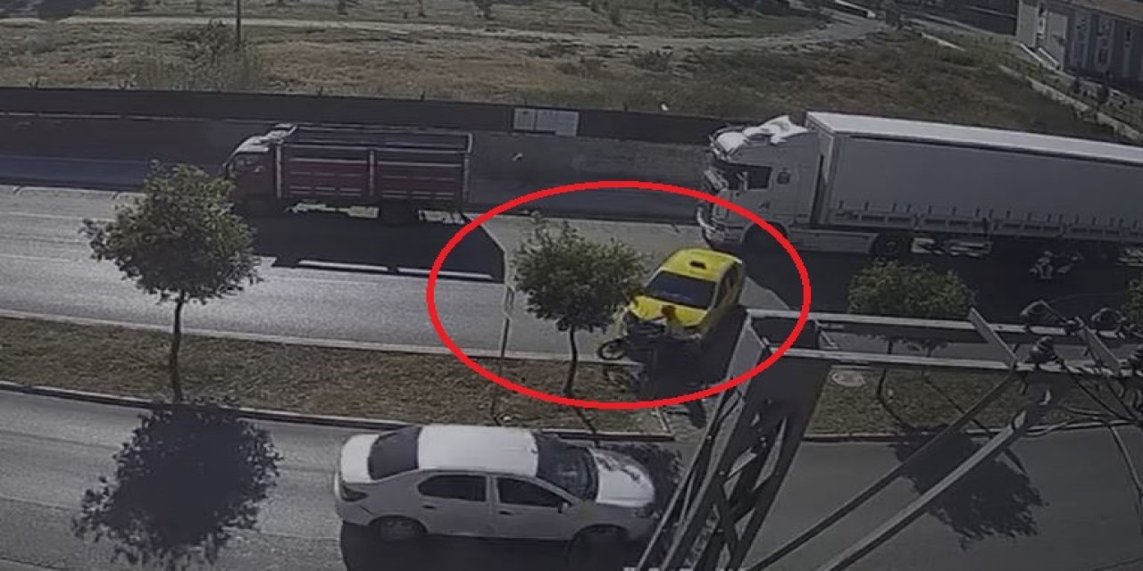 Yaya geçidinden geçmeye çalışan taksinin çarptığı motosiklet sürücüsü öldü