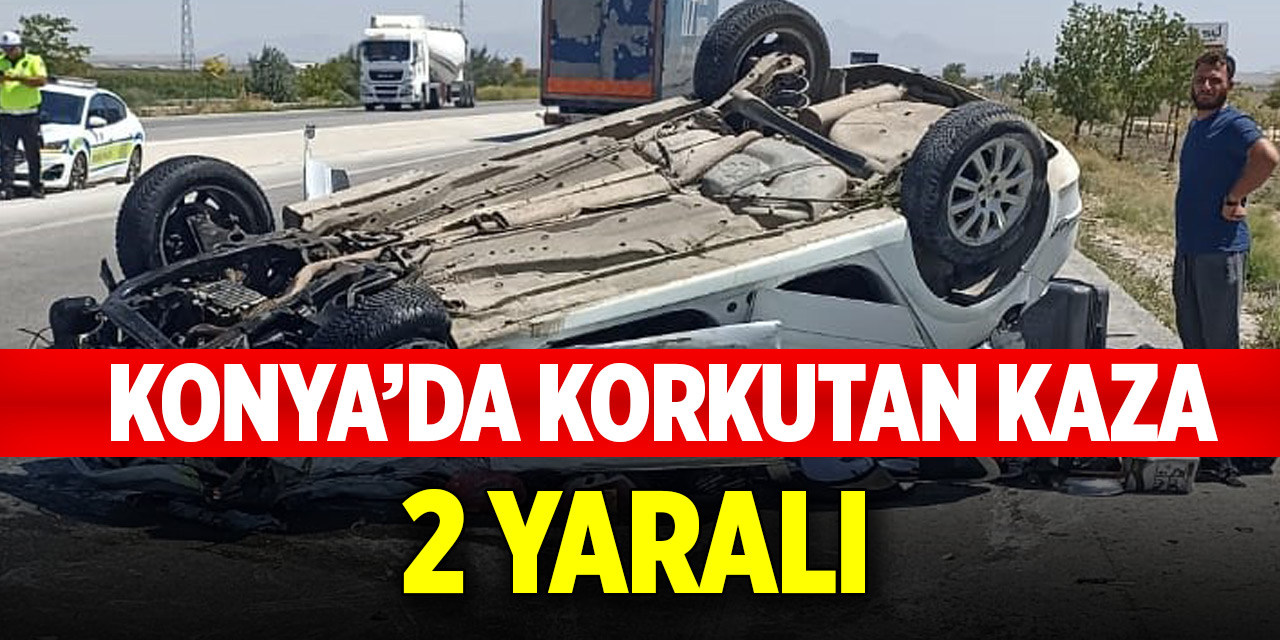Konya'da otomobiller çarpıştı: 2 yaralı