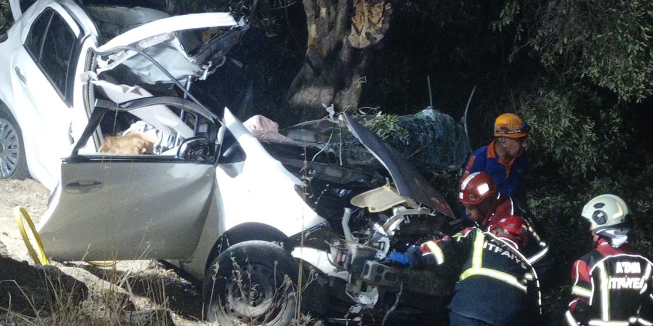 Otomobil zeytinliğe savruldu: 2 ölü, 1 ağır yaralı