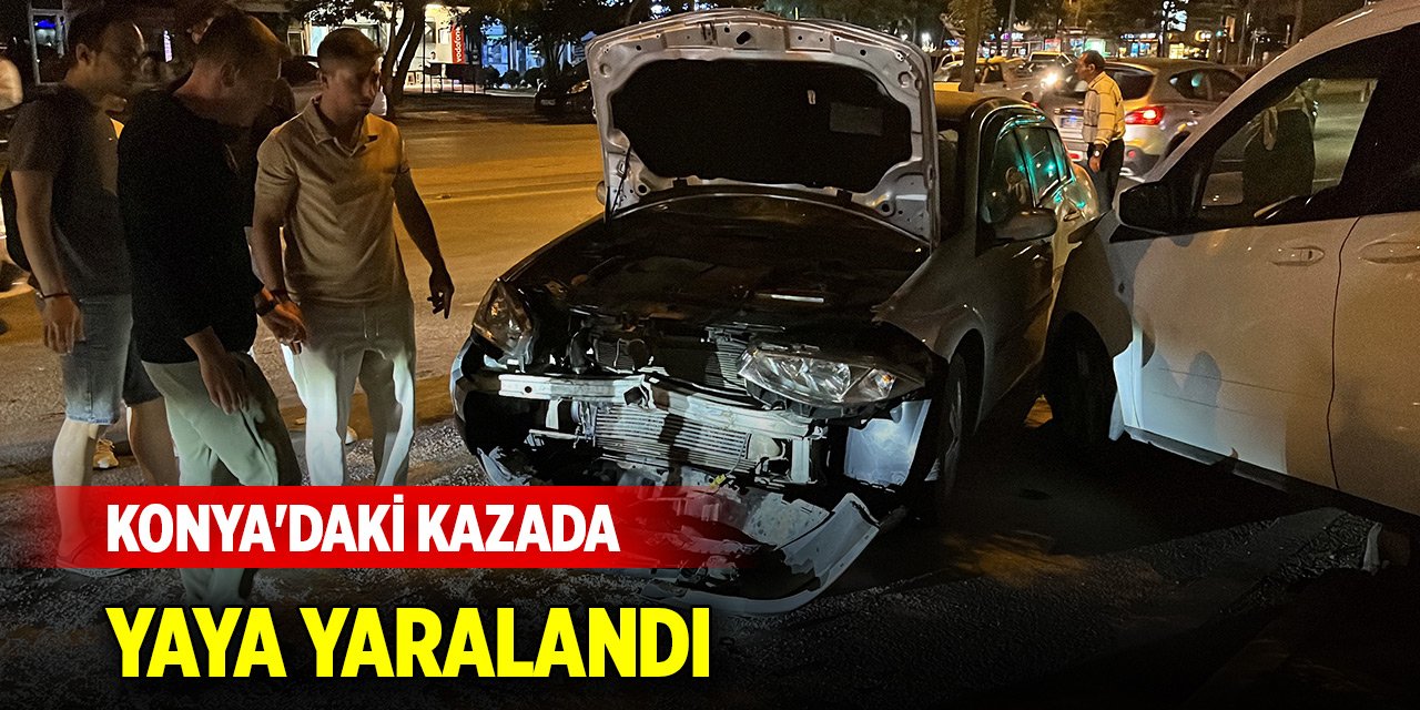 Konya'daki kazada kaldırımda yürüyen yaya yaralandı