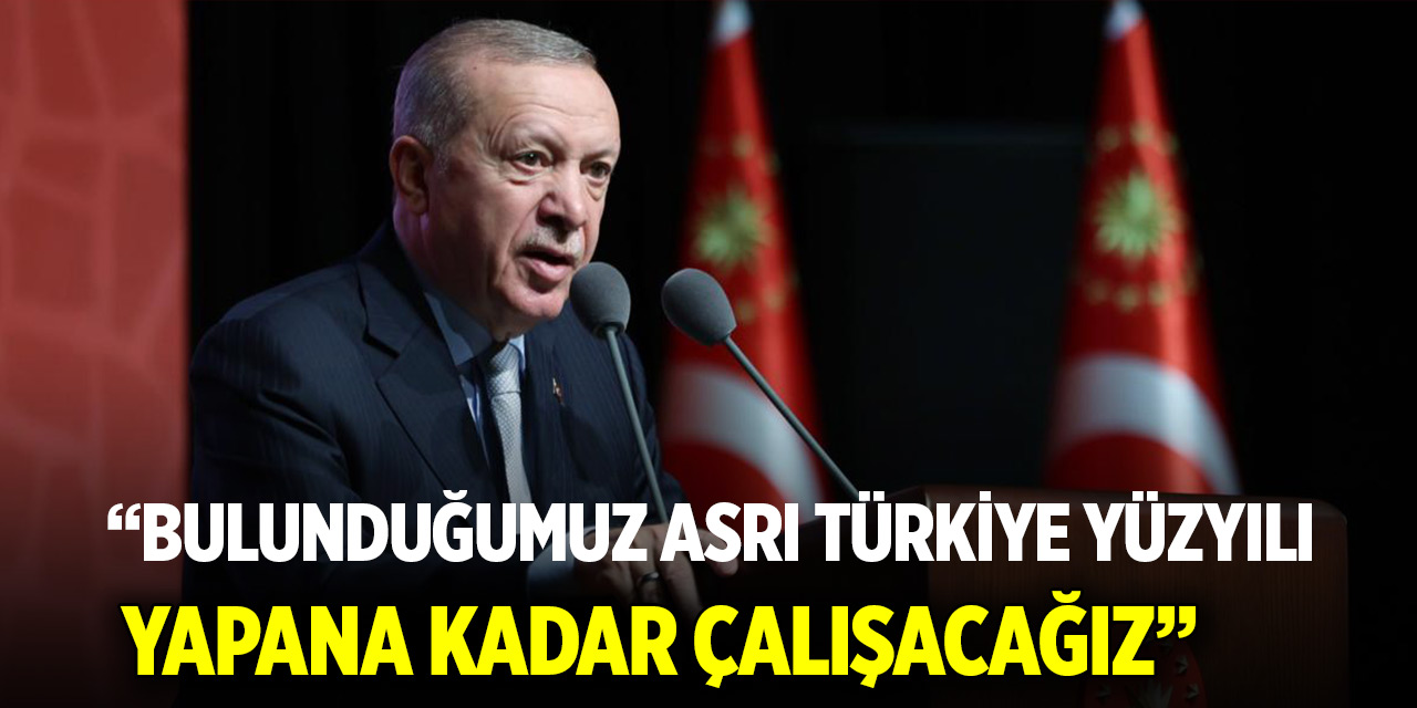 Cumhurbaşkanı Erdoğan: İçinde bulunduğumuz asrı Türkiye Yüzyılı yapana kadar çalışacağız