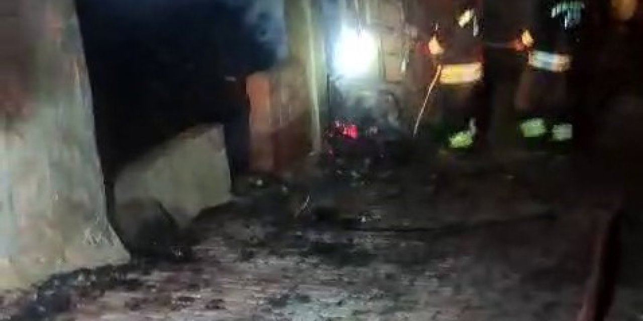 Konya'da korkutan ev yangını