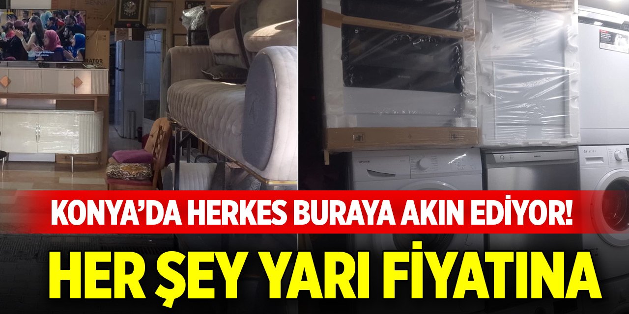 Konya’da herkes buraya akın ediyor! Her şey yarı fiyatına