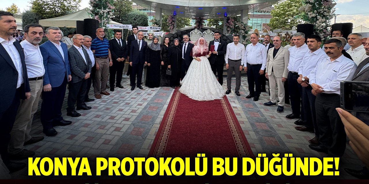 Konya protokolü bu düğünde! Tekeli ile Topçu ailelerinin mutlu günü