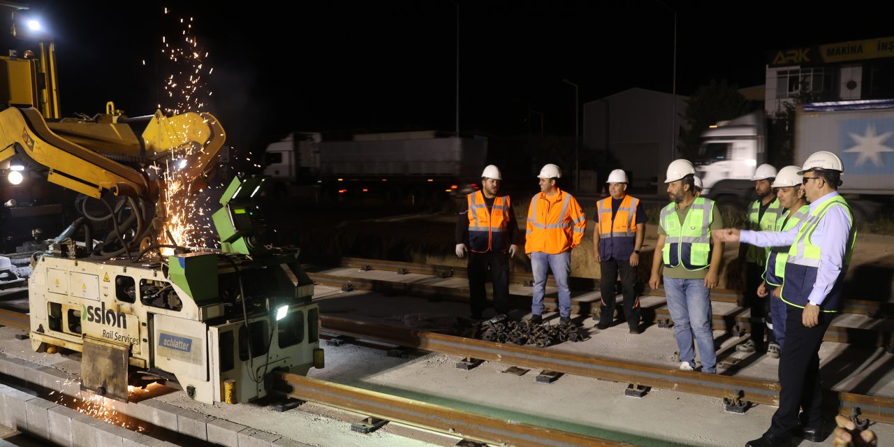 Konya'da yeni tramvay hattında önemli bir eşik geride kaldı