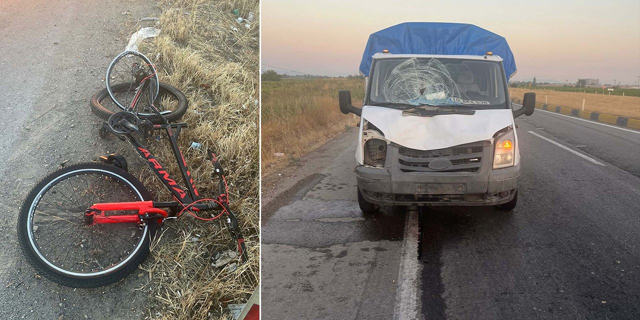 Kamyonetin çarptığı bisikletin sürücüsü öldü