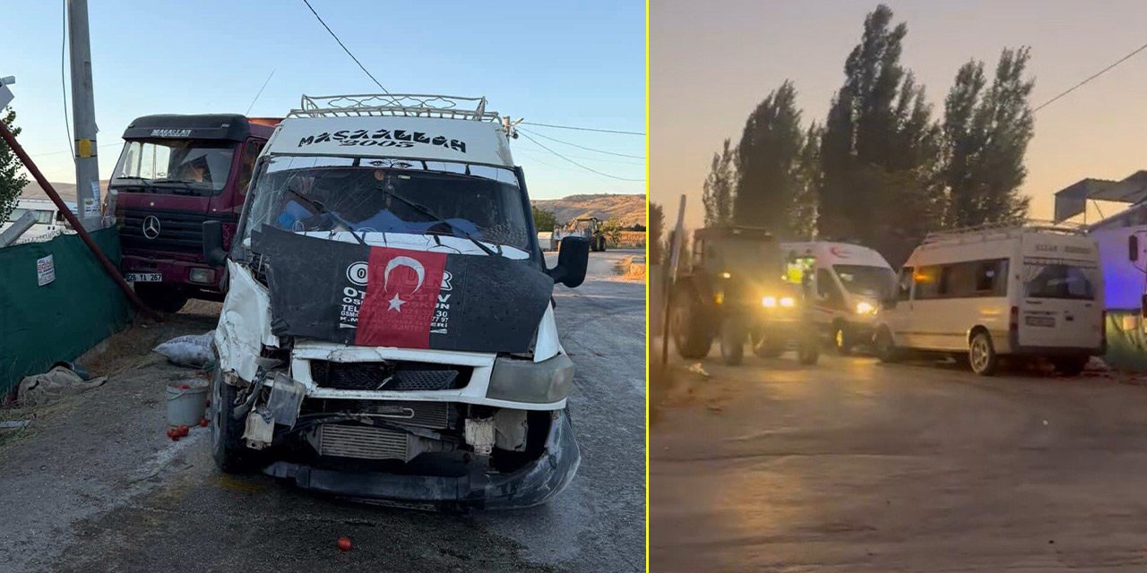 Tarım işçilerini taşıyan minibüsle kamyon çarpıştı, onlarca yaralı var