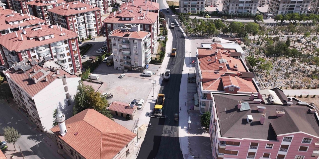 Konya'daki bu caddede asfalt çalışmaları tamamladı