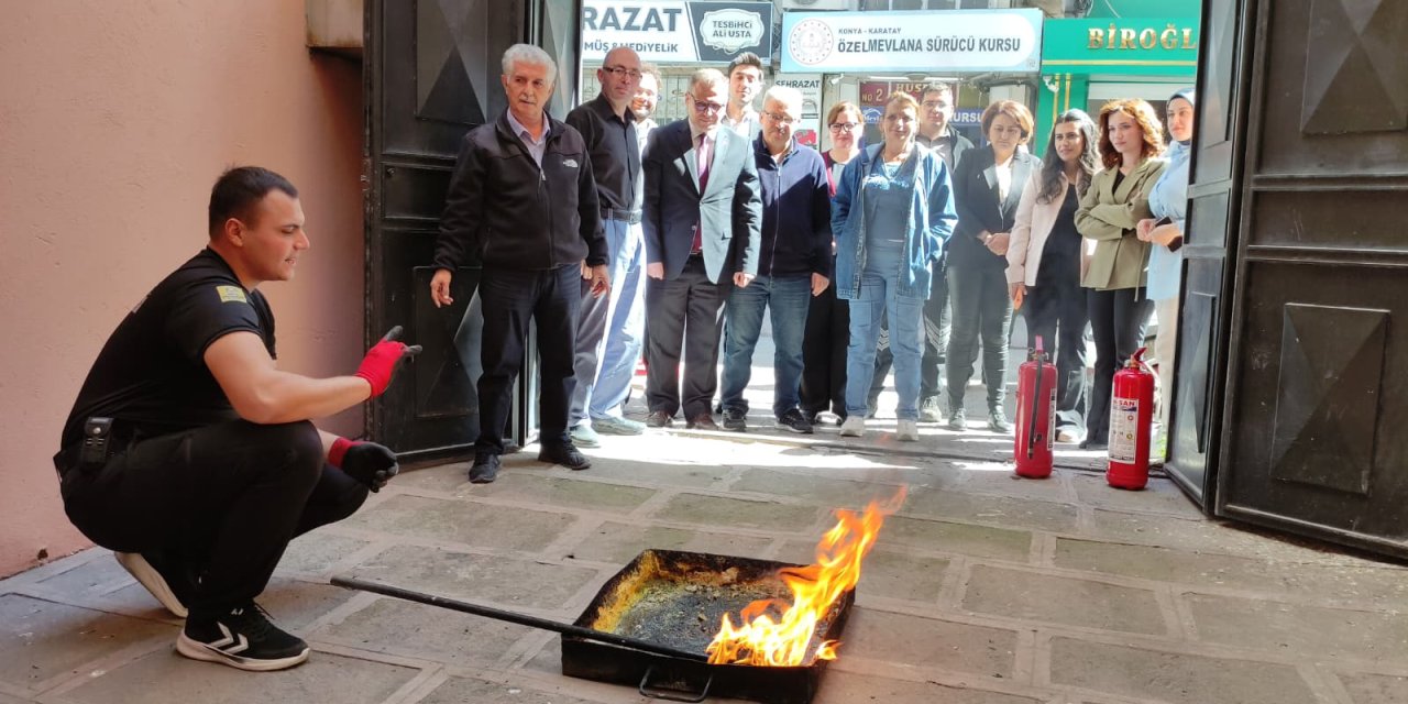 CİB Konya Bölge Müdürlüğünde yangın eğitimi ve tatbikatı