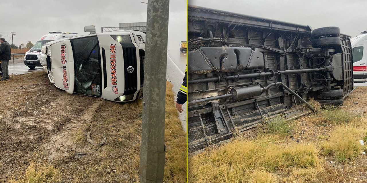 Yolcu minibüsü devrildi: 7 yaralı