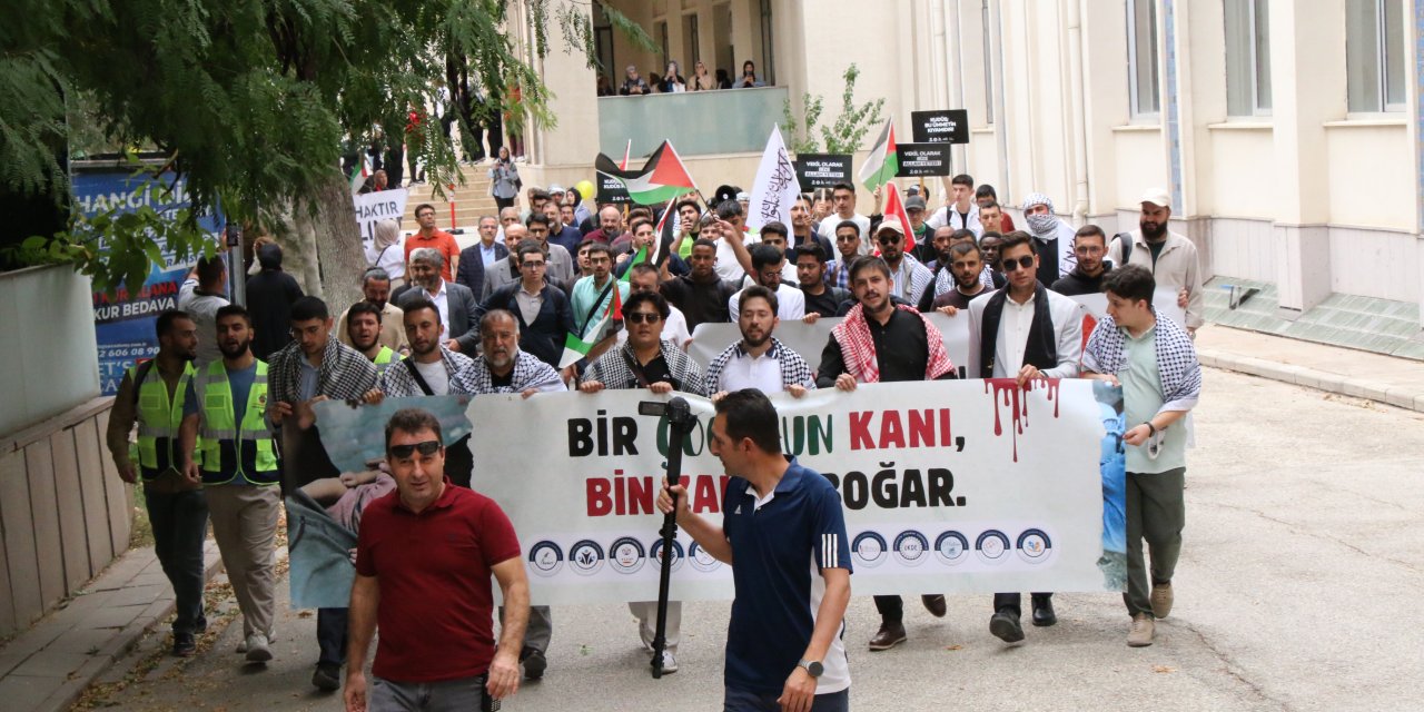 Konya'da üniversite öğrencileri, Gazze için tek yürek oldu