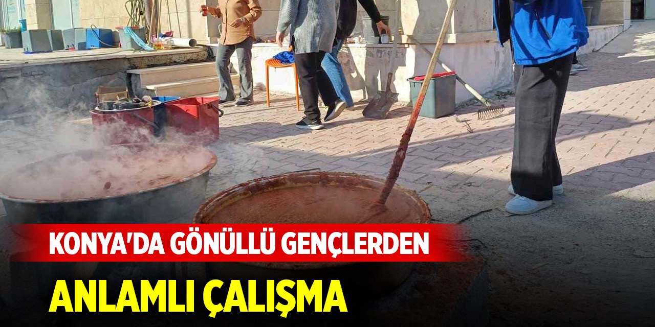 Konya'da gönüllü gençlerden anlamlı çalışma