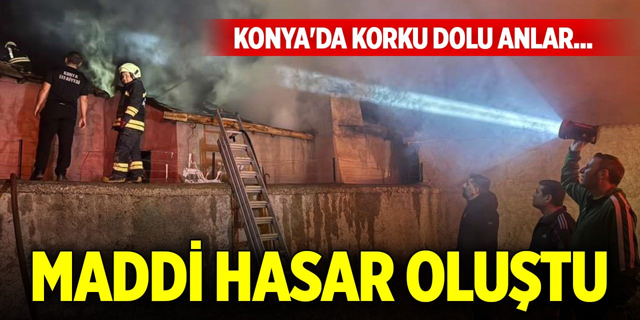 Konya'da korku dolu anlar... Maddi hasar oluştu