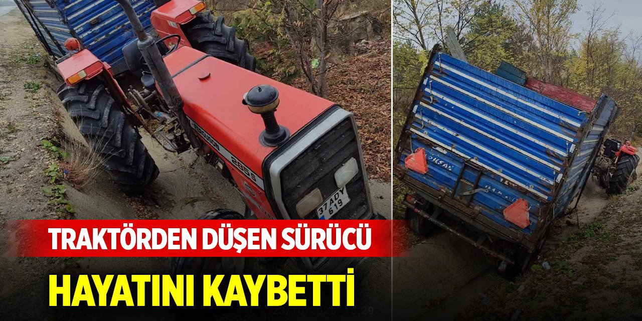 Yoldan çıkan traktörden düşen sürücü hayatını kaybetti