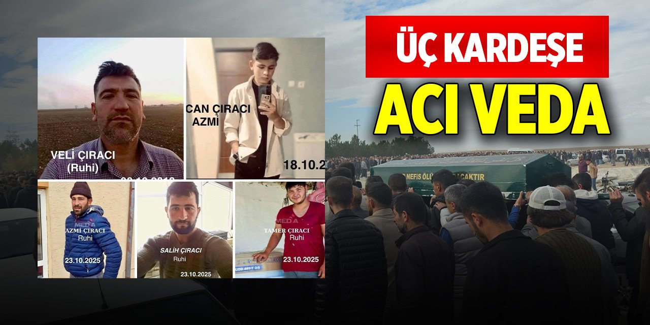Kazada ölen üç kardeşe yürek burkan veda