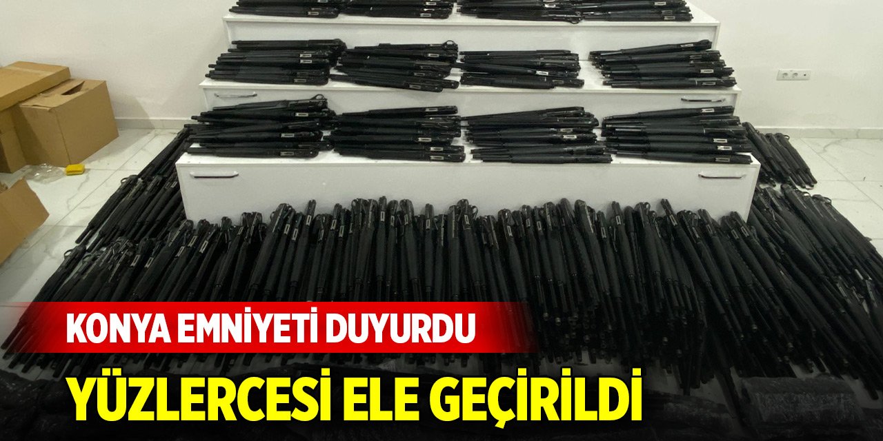 Konya’da yüzlerce silah ve silah parçası ele geçirildi