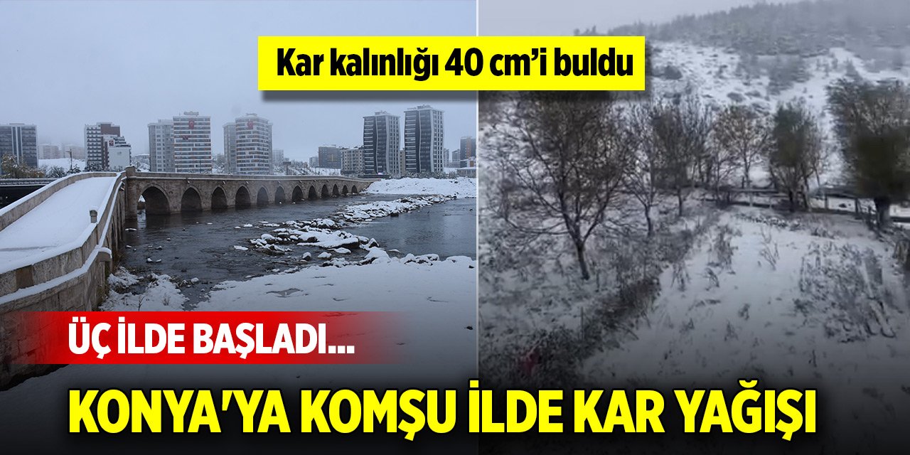 Üç ilde başladı... Konya'ya komşu ilde kar yağışı...