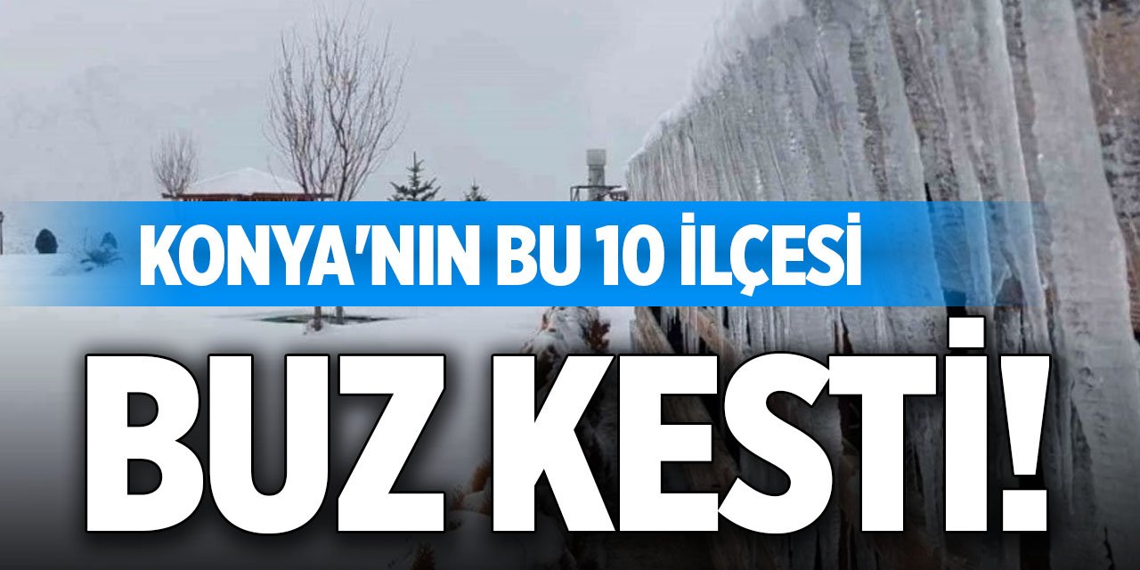 Konya'nın bu 10 ilçesi buz kesti!