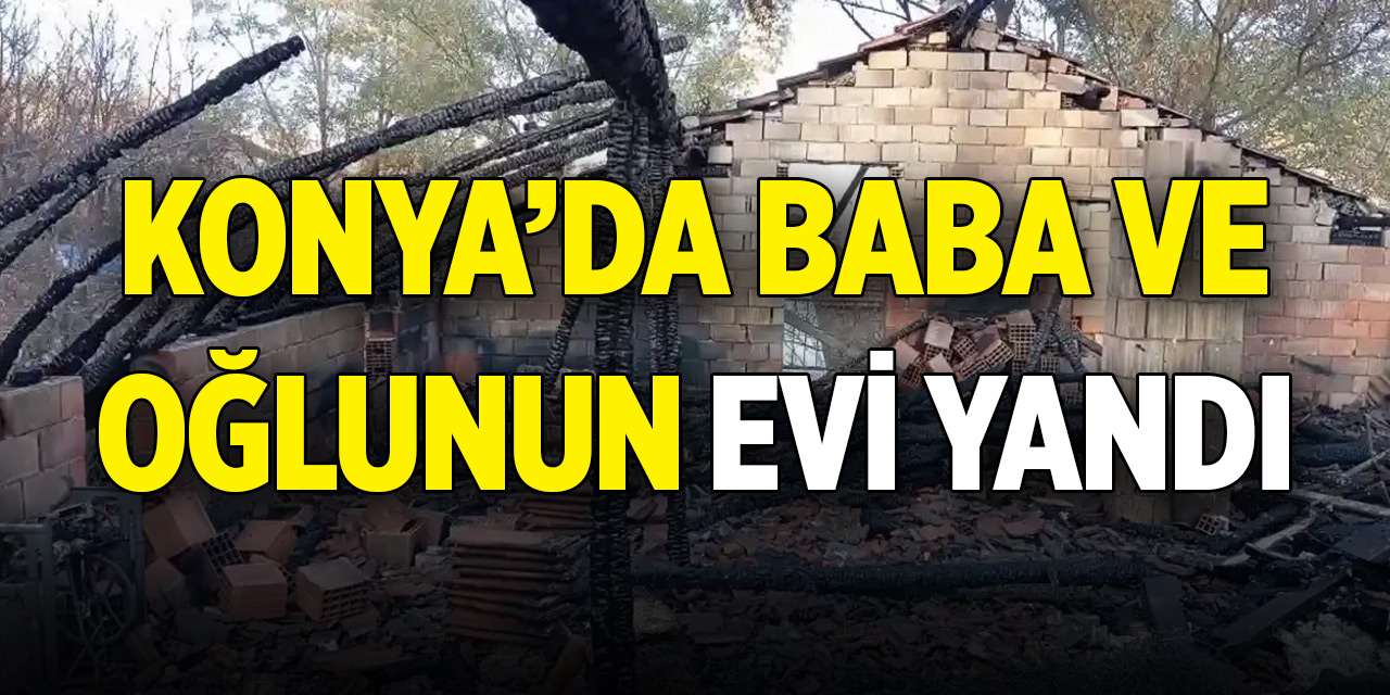 Konya'da çıkan yangında 2 ev kullanılamaz hale geldi