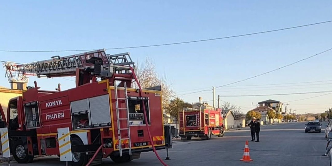 Konya'da ev ve dorsede çıkan yangın korkuttu