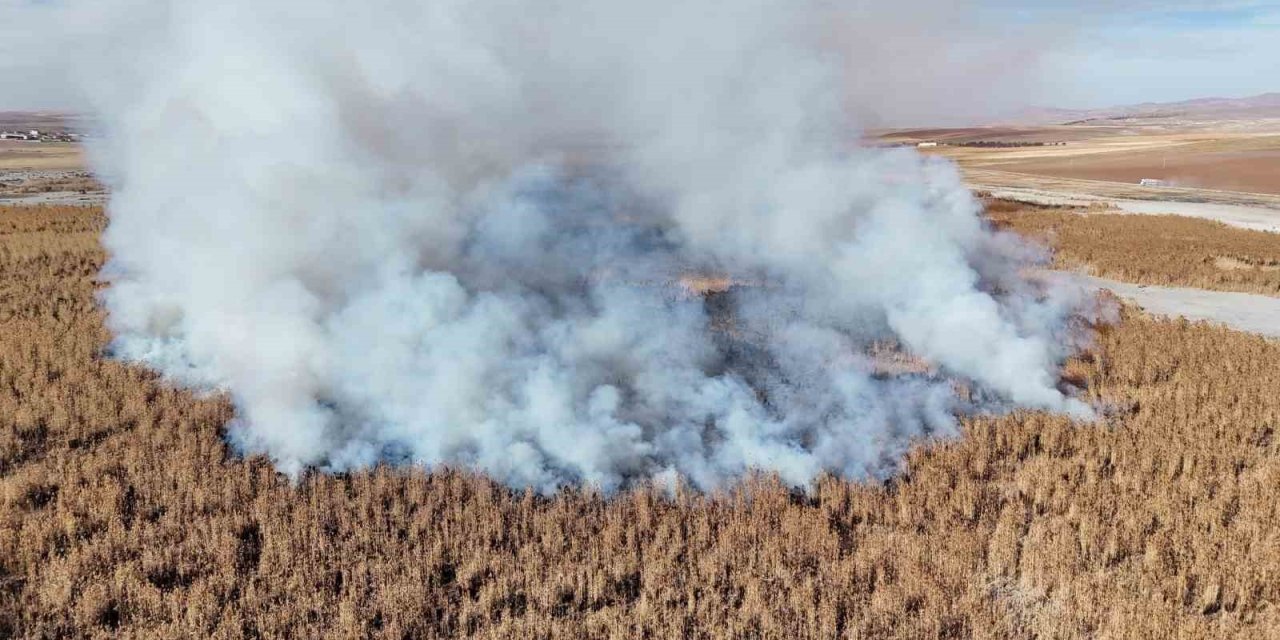 Konya’da Gökgöl sazlıkları 2 gündür yanıyor