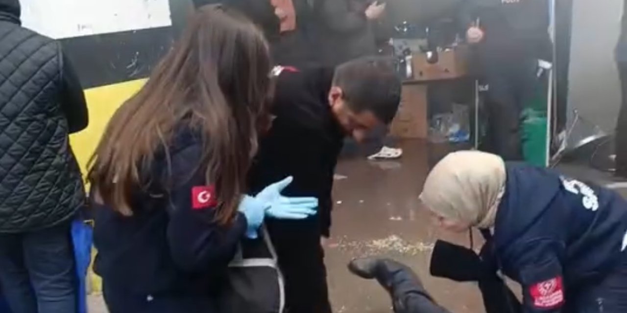 Pazar alanında korkutan anlar