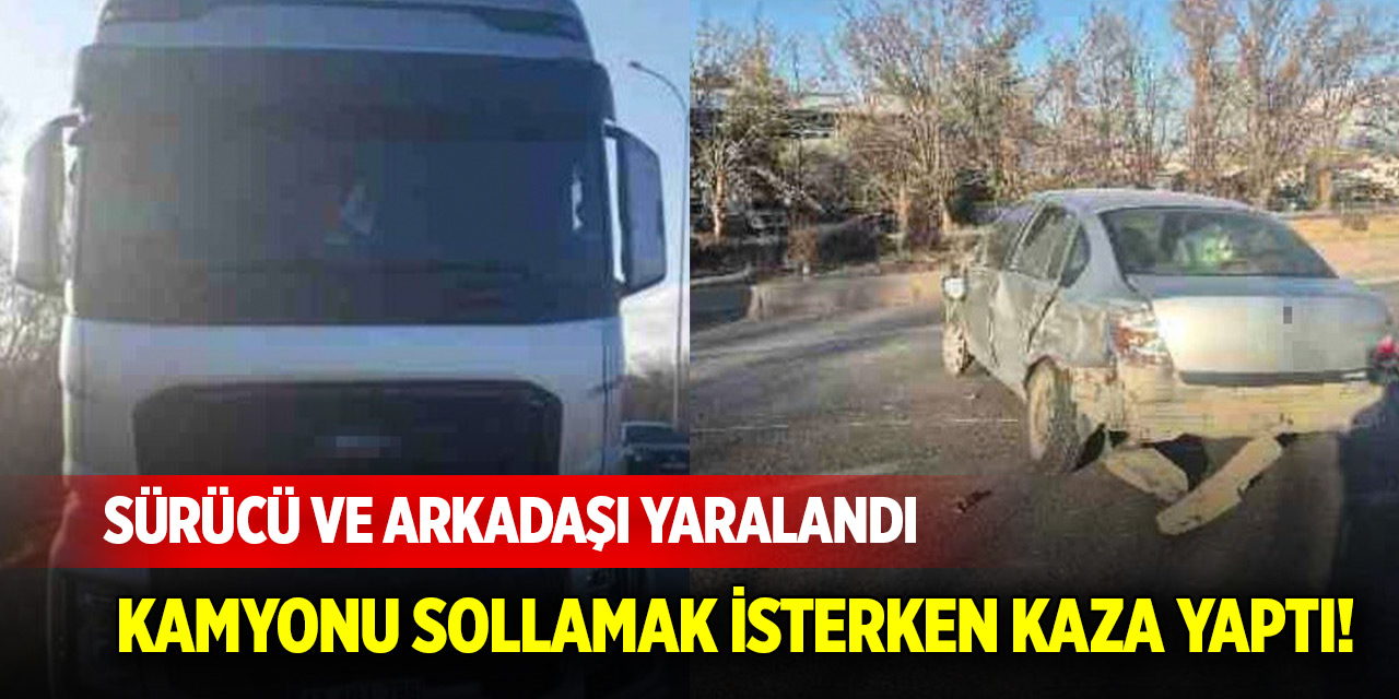 Konya'da kamyonu sollamak isterken kaza yaptı! 2 kişi yaralandı