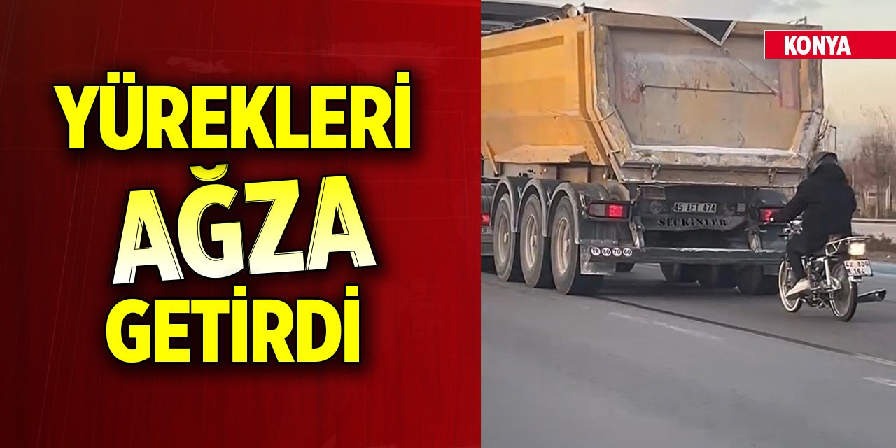 Konya merkezde tehlikeli yolculuk... Yürekleri ağza getirdi