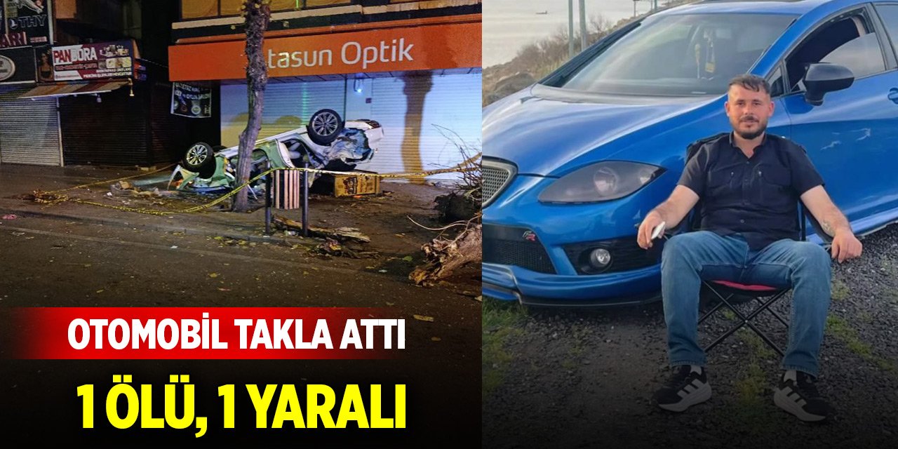 Diyarbakır Yenişehir'de otomobil takla attı: 1 ölü, 1 yaralı
