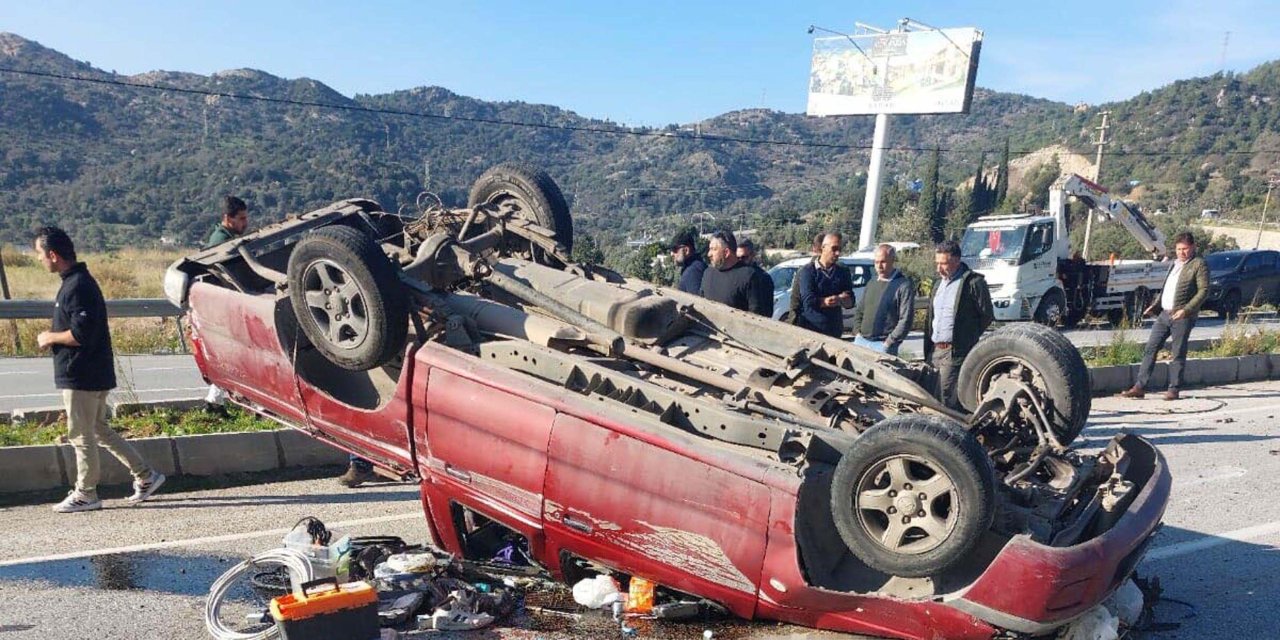 Takla atan kamyonetin sürücüsü öldü yaşamını yitirdi