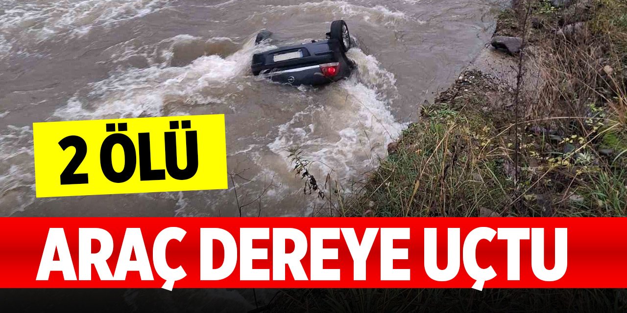 Yağış nedeniyle kayganlaşan yolda araç dereye uçtu: 2 ölü