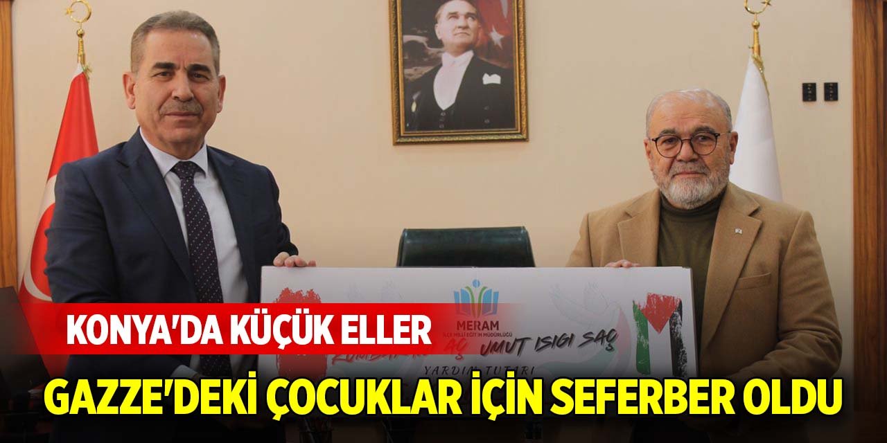 Konya'da küçük eller, Gazze'deki çocuklar için seferber oldu