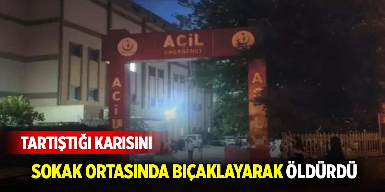 Tartıştığı karısını sokak ortasında bıçaklayarak öldürdü