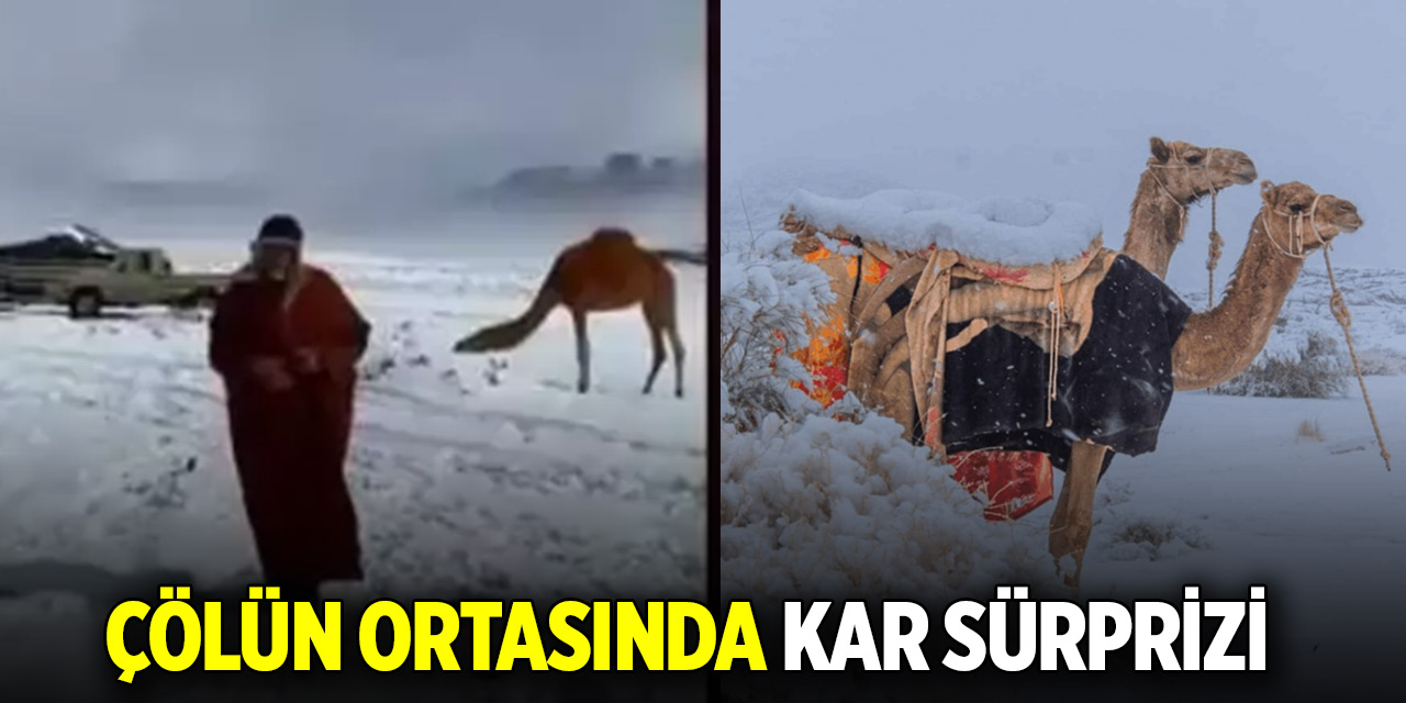 Çölün ortasında kar sürprizi