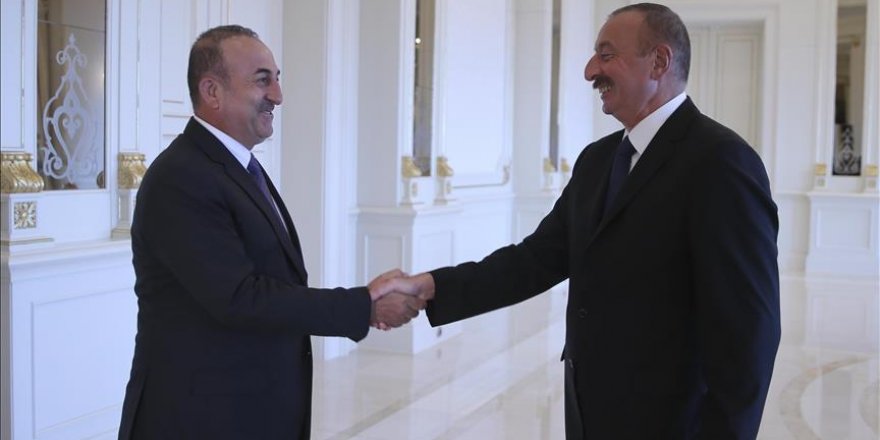 Azerbaijani president receives Turkish, Iranian FMs