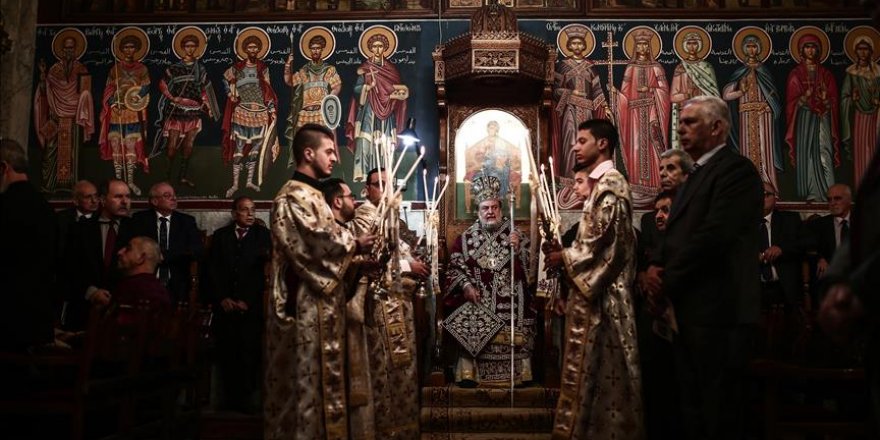 Messe de Noël des chrétiens orthodoxes à Gaza