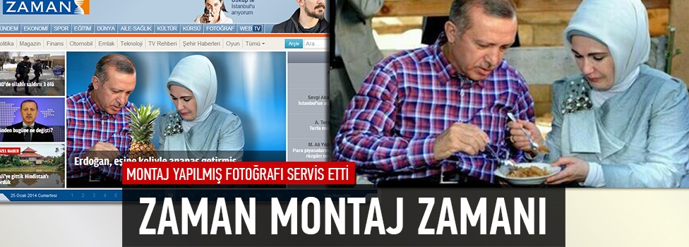 Zaman montajlanmış Başbakan Erdoğan'ın fotoğrafını servis etti