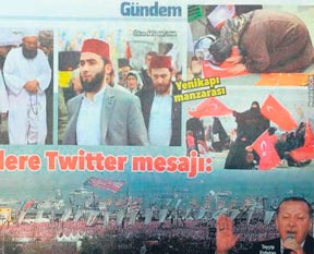 Cemaatle ittifak yapan Hürriyet gazetesi, AK Parti'nin İstanbul mitinginde de açık verdi