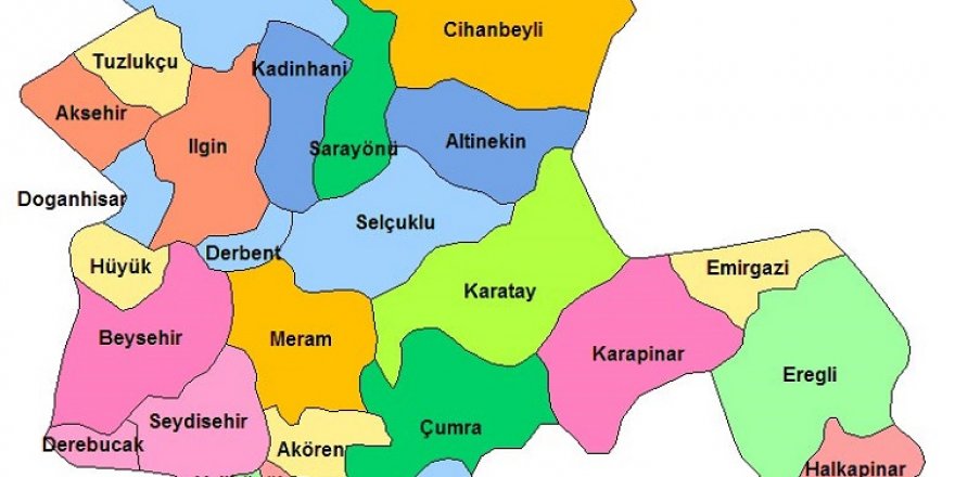 Konya'nın ilçe nüfusları 2018'de ne kadar oldu?