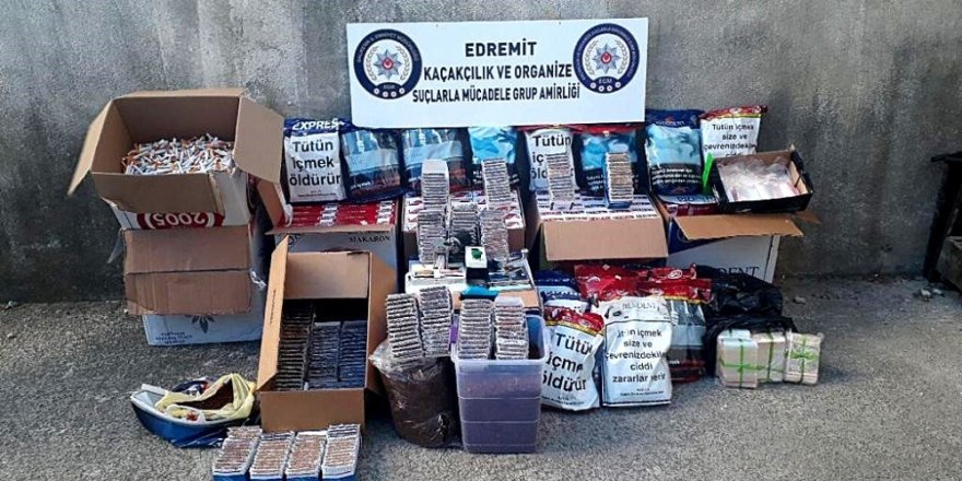 Edremit’te polisten kaçak sigara operasyonu
