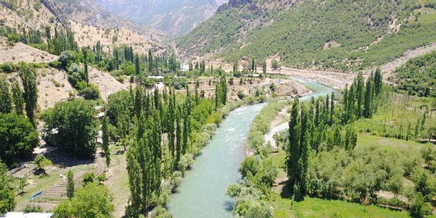 Eriyen kar sularının etkisi azalınca Habur Çayı debisi düştü