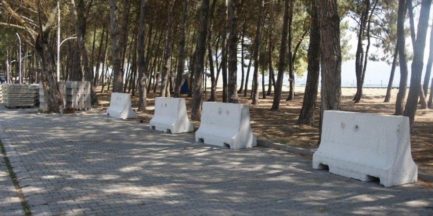 İznik gölünde beton bariyerli tedbir